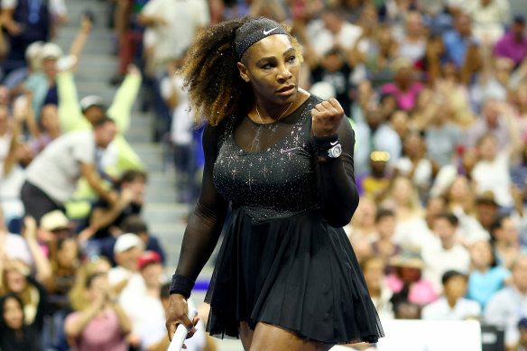Serena Williams on centre court in what could be her final grand slam appearance.