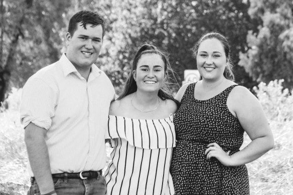 Adam, Amanda and Emma Fitzpatrick shared a close bond as siblings growing up in the NSW South West Slopes. 