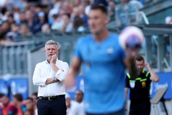 Ufuk Talay in the dugout for Sydney FC.