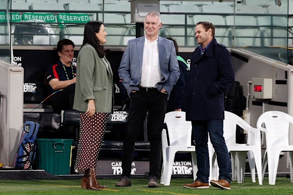 Laura Kane with Geoff Walsh and Josh Mahoney.