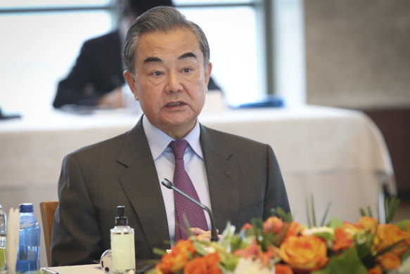 China’s Foreign Minister Wang Yi, pictured in March in Ankara, said the sanctions made Chinese people think of when they were bullied by European imperialists in the past. 