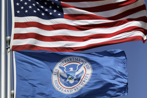 Democrats, meanwhile, have come to love the national security state. The US and US Department of Homeland Security flags.
