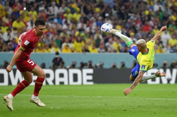 Richarlison lays down an early marker for goal of the tournament.