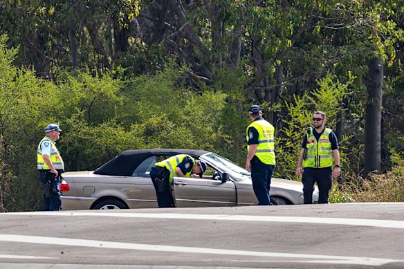 Police at the scene.