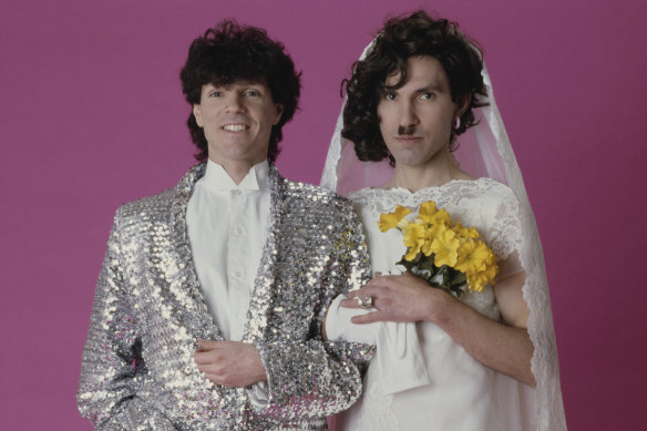 Russell and Ron Mael on the cover of their album Angst In My Pants. 