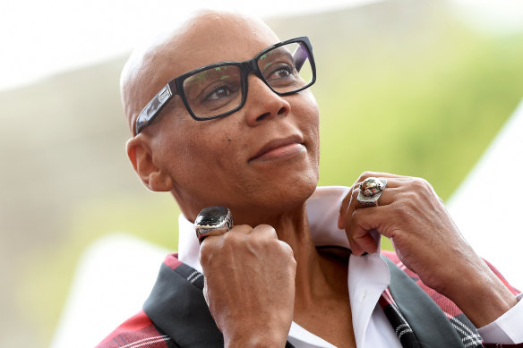 RuPaul is honored with star on the Hollywood Walk of Fame on March 16, 2018 in Hollywood, California.  