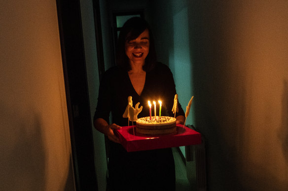 A birthday celebration at a family home in Spain during the COVID-19 lockdown.