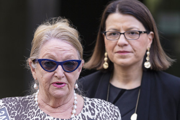 Voluntary Assisted Dying Board representative Betty King alongside Victorian Health Minister Jenny Mikakos earlier this month.