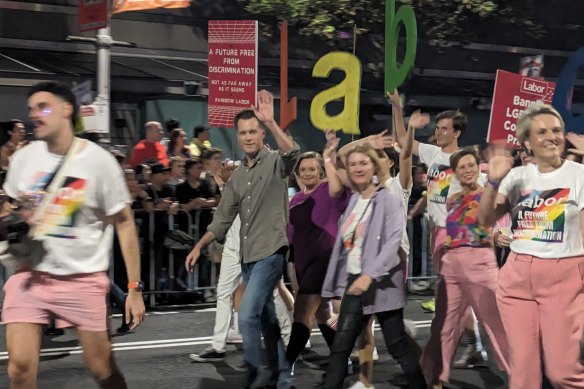 Chris Minns was the first sitting NSW premier to march at Mardi Gras.