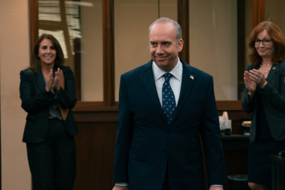 Disgraced attorney-general Chuck Rhoades (Paul Giamatti) in the seventh and final season of Billions.