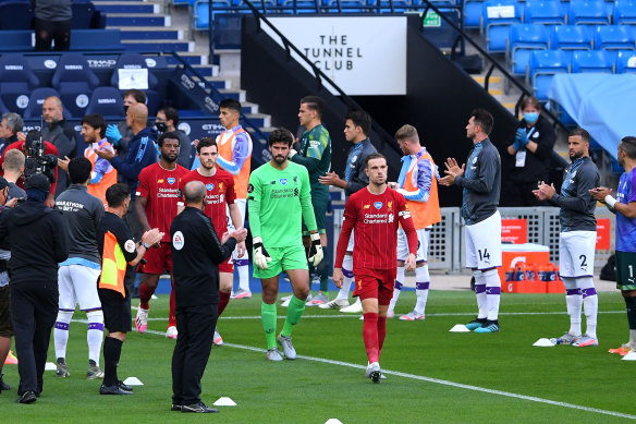 City paid tribute to Juergen Klopp's Liverpool side, who secured the Premier League title last week.