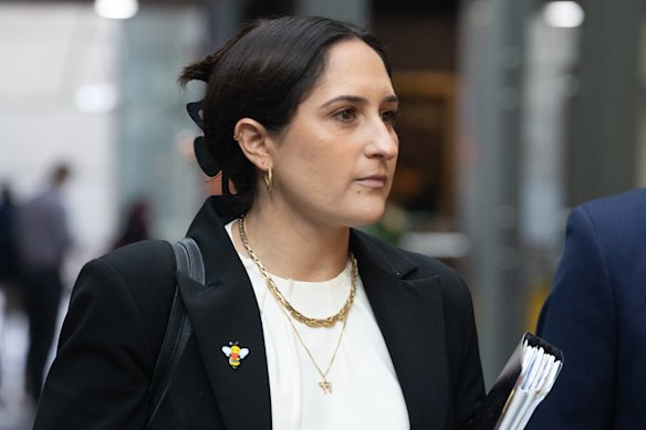 Tahli Blicblau arriving at an earlier hearing of the royal commission in Sydney.