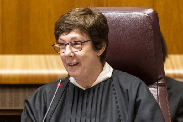 Justice Jayne Jagot in the High Court in Canberra on Monday.