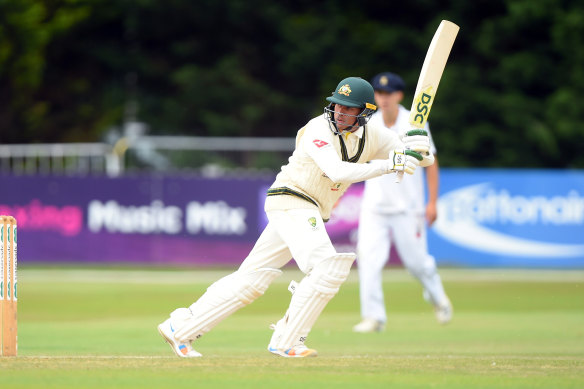 Usman Khawaja captained Australia against Derbyshire in 2019.