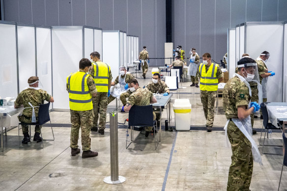 The military was brought in to help test thousands of people at the new COVID-19 testing sites.