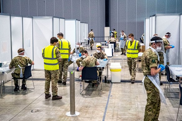 The military was brought in to help test thousands of people at the new COVID-19 testing sites.
