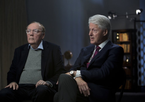 James Patterson (left) and Bill Clinton have written a thriller that feels like a boy’s own story.