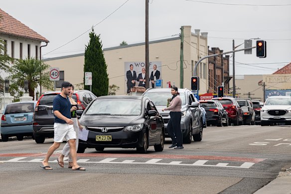 Mind the white stripes: A speed hump on Homer Street, Earlwood.