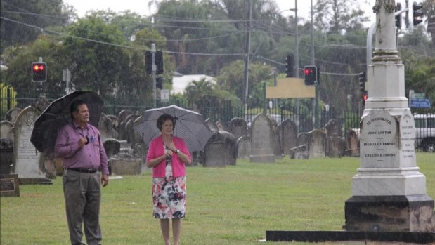 Ipswich cemetery officer Ashley Ward and Ipswich councillor Sheila Ireland