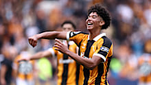 Lucas Herrington celebrates his first win for Hull. 