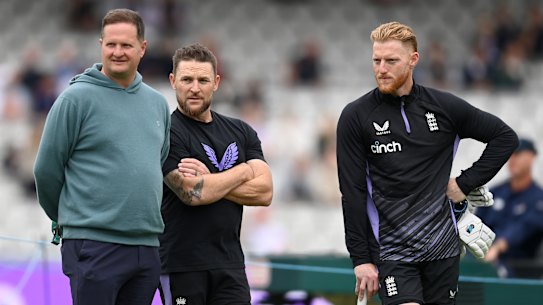 Three Stooges: Rob Key, Brendon McCullum and Ben Stokes.