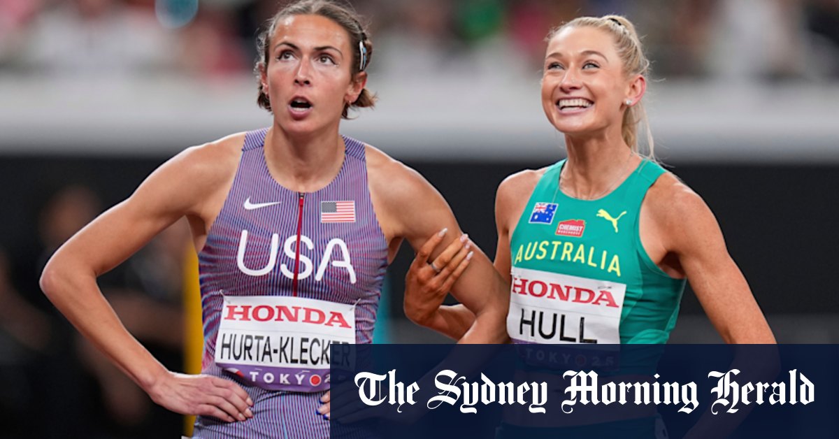 Tripped and bleeding one day, a national record and world titles final the next for Jess Hull