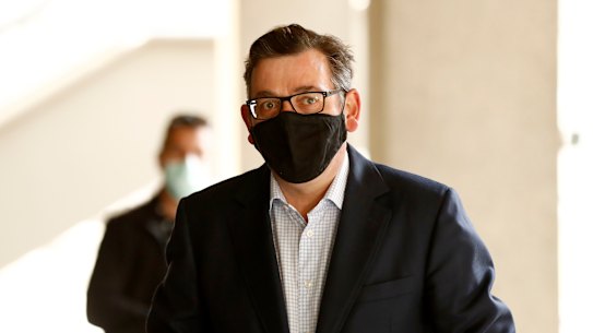 Victorian Premier Daniel Andrews leaves the daily briefing after disappointing Victorians about reopening the state.