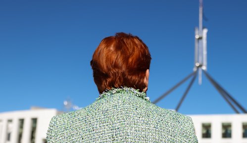 Eyes on the prize … but who’ll dare place bets on Pauline Hanson becoming prime minister. 