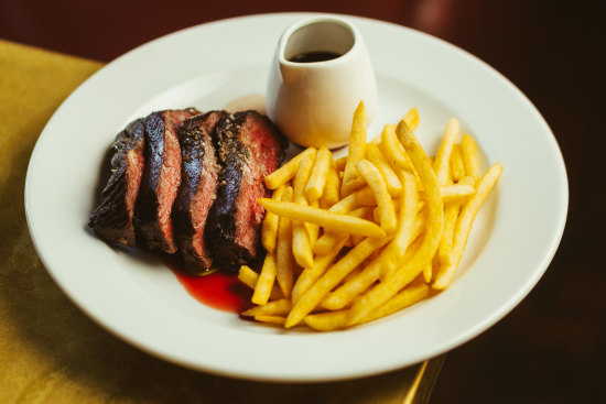 Steak frites with Bordelaise sauce.