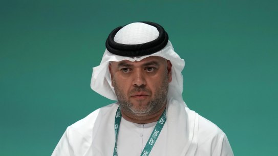 COP28 director-general ambassador Majid Al Suwaidi participates in a panel at the COP28 summit.