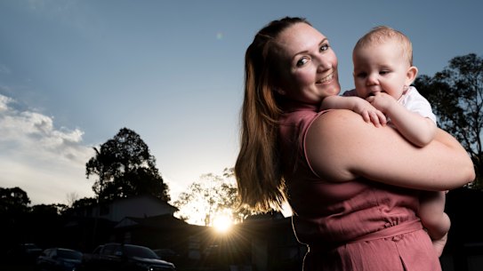 Laura Mehew with her nine-month-old daughter Tessa