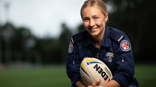Eels player Abbie Church has gone part-time in her job as a paramedic to play NRLW.
