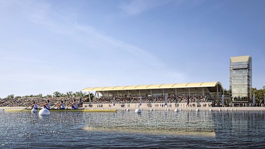 The finish line of the proposed rowing facility in Lawnton.