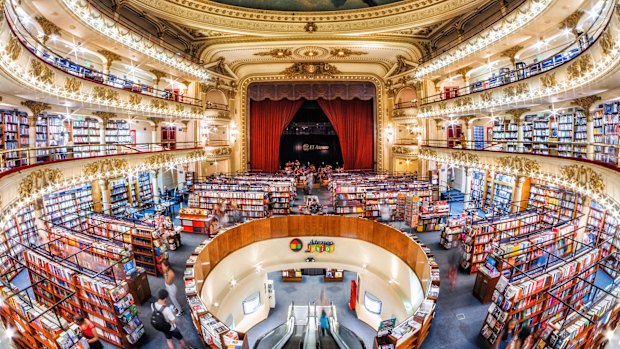 One Buenos Aires bookstore – El Ateneo Grand Splendid – is in a huge grandiose former theatre.
