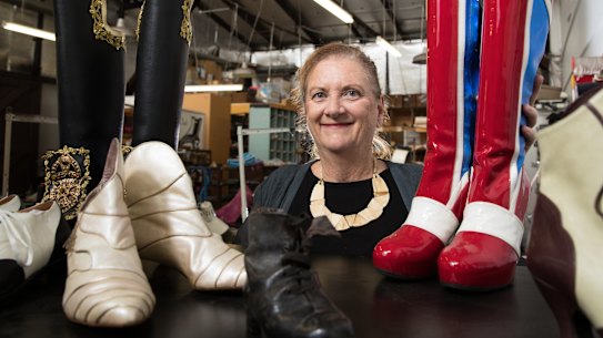 Bespoke shoe maker, Jodie Morrison, in her business, 'Stepping Out' in Leichhardt, Sydney, has designed many shoes for film, and theatre. 