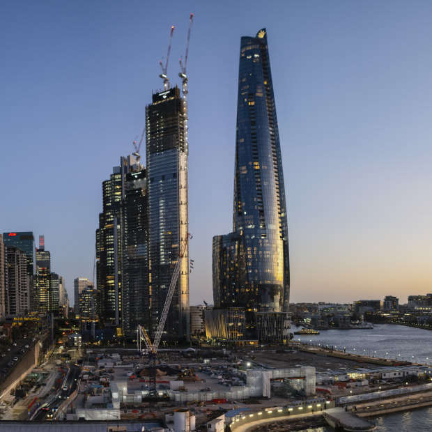 A view of the Barangaroo precinct from the Hotel Palisade in Millers Point.