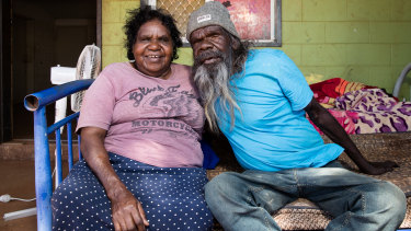 Carer Dadu Corey and her husband Victor Ross, who has renal failure, at their home in Yuendumu, Northern Territory. 