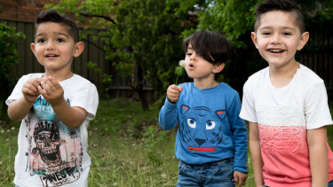 Samuel, Hiwa and Emmanuel are unable to attend childcare because their families are in Sydney on refugee bridging visas.