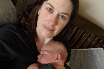 Jennifer Faerber and her three-month-old son, Harrison.