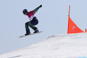 Australia’s bronze medallist Ben Tudhope in action in the snowboard cross.