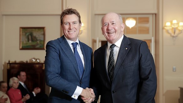 Attorney-General Christian Porter was sworn in on Wednesday. He also takes up the industrial relations portfolio.