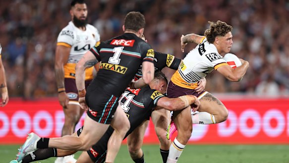 Reece Walsh in action during the grand final.