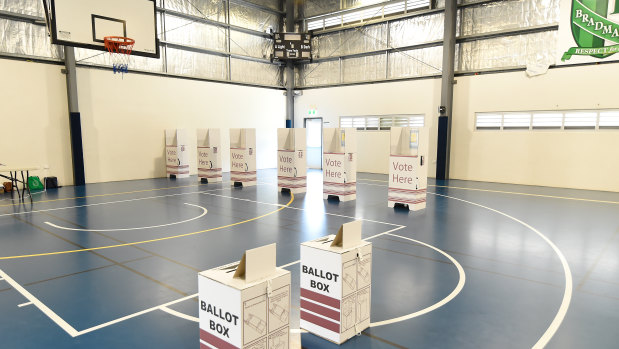 Voting at the Ipswich Central State School.