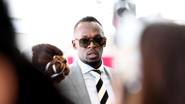 Guest-list overhaul ... Usain Bolt at the Mumm marquee in 2017.