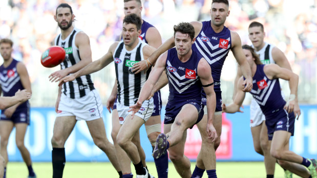 Lachie Neale has been a beacon in Fremantle's midfield but could be in Brisbane next year.
