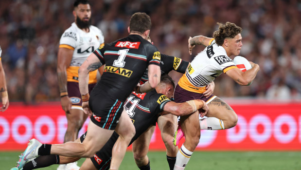 Reece Walsh in action during the grand final.