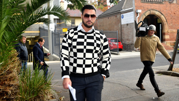 Salim Mehajer leaves Burwood Court on Tuesday afternoon having been granted bail.