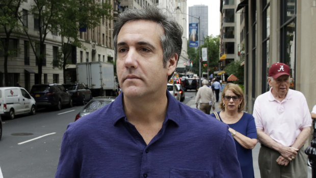 Michael Cohen, formerly a lawyer for President Trump, leaves his hotel, in New York, last month.