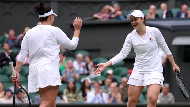 Barty and Dellacqua loved being back on Wimbledon’s centre court.