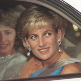 Princess Diana arrives at the Sydney Entertainment Centre in 1996 for the Victor Chang ball. 